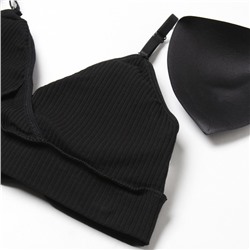 Комплект нижнего белья женский (топ, трусы) Collorista, чёрный, размер 42-44