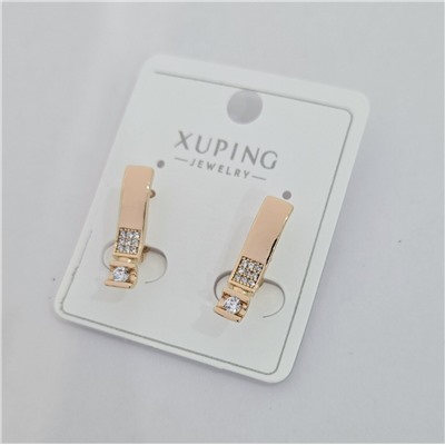 Серьги коллекция "Xuping" покрытие позолота, вставка: фианиты, арт.004.039