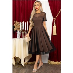 Платье Эйрена (черно-коричневое) П14721-6М