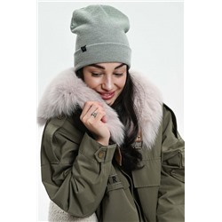 Шапка теплая в рубчик (Зеленый)