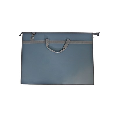 УЦЕНКА Папка А2 с ручками пластик молния сверху 650×480×50 мм ПР 6, плеч.ремень, Серый