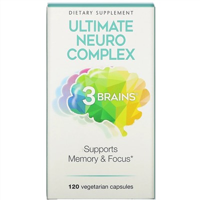 Natural Factors, 3 Brains, Ultimate Neuro Complex, 120 вегетарианских капсул