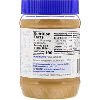 Peanut Butter & Co., Simply Crunchy, арахисовая паста, без добавления сахара, 454 г (16 унций)