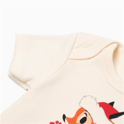 Боди детское с длинным рукавом «Крошка Я» Christmas, рост 62-68 см, молочное