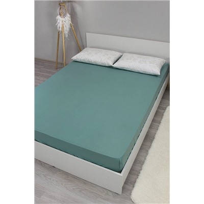 Простыня на резинке аквамарин 180х200 бязь 120гр/м Текстильная коллекция НАТАЛИ, 1182894