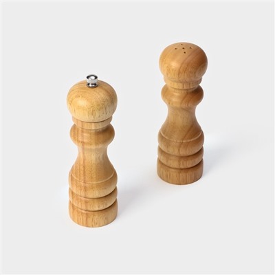 Набор для специй Доляна «Комфорт», 2 предмета: мельница и солонка, бежевый