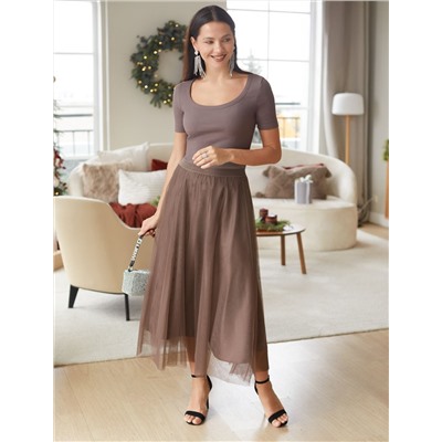 Футболка из трикотажа в широкий рубчик