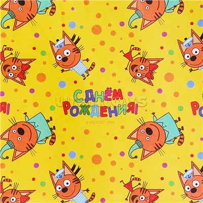 Упаковочная бумага глянцевая "Три Кота" 70*100см