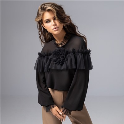 Блуза изящная и женственная, Мелодия сердца (ночь)