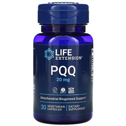 Life Extension, PQQ в капсулах, пирролохинолинхинон, 20 мг, 30 вегетарианских капсул