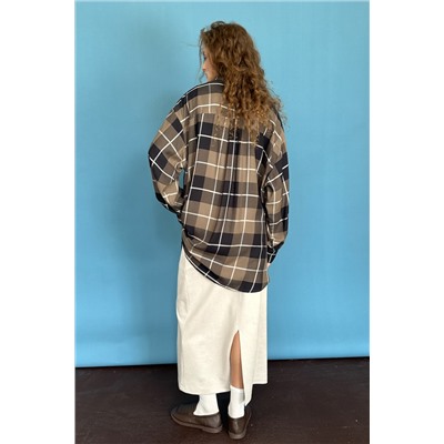 Рубашка женская  HUG077/09/Хаки, белый