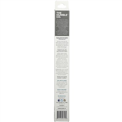 The Humble Co., Humble Brush, Adult Soft, White, 1 Toothbrush