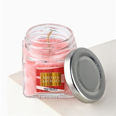 Свеча ароматическая Aroma mood аромасвеча, аромат груша и фрезия, 5.3×5.8 см