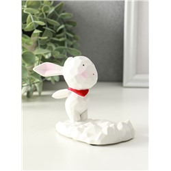 Фигурка - подставка для телефона «Зайка с шейным красным платком», 6.5×9×8.5 см