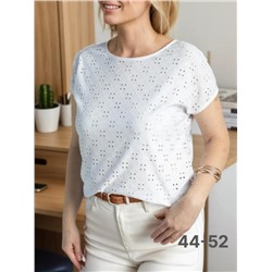 Футболка летняя ажурная WF/01 (Белая)