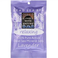 One with Nature, Dead Sea Spa, минеральные соли, расслабляющее средство, лаванда, 70 г