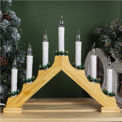 Светодиодная фигура «Рождественская горка» 39.5×33×5 см, дерево, 220 В, эффект пламени