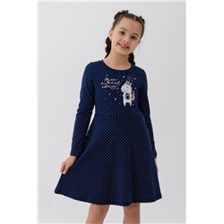 Платье Айрис длинный рукав детское (Темно-синий)