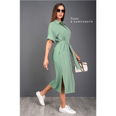 Женское платье-рубашка из ткани-жатка Happyfox