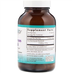 Nutricology, сахаромицеты Буларди, полезные пробиотические дрожжевые грибки, 120 вегетарианских капсул