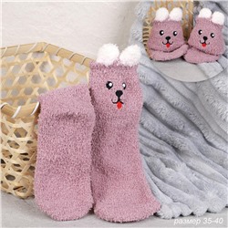 Носки женские флисовые р. 35-40 Лапки новогодний №12 / MNZ-16/12 /уп 12 /700654