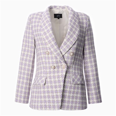 Пиджак женский твидовый двубортный MIST, размер 48, лиловый