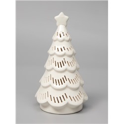 Светодиодная фигура «Ёлочка ажурная», 19.8×10.8×10.8 см, 1 LED, керамика, от батареек LR44×3, тёплый белый свет