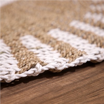 Ковёр на пол круглый натуральный плетёный «Эко», из водорослей, 80 см