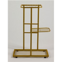 Подставка для цветов Greengo, 3 полки, 43×22×57 см, напольная, металл, цвет золотой