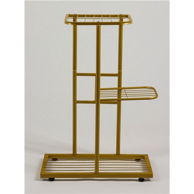 Подставка для цветов Greengo, 3 полки, 43×22×57 см, напольная, металл, цвет золотой