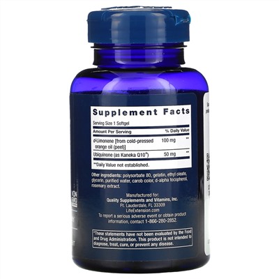 Life Extension, Super-Absorbable CoQ10 with d-Limonene, 50 mg, 60 Softgels