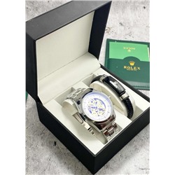 Подарочный набор для мужчины часы и браслет + коробка #22853429