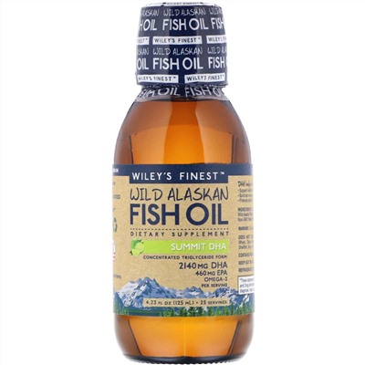 Wiley's Finest, Summit DHA, жир дикой аляскинской рыбы, с натуральным вкусом лайма, 125 мл (4,23 жидкой унции)