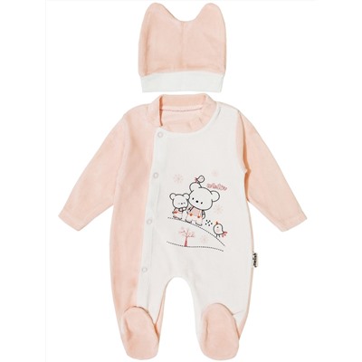 1629 Комбинезон+шапочка велюр