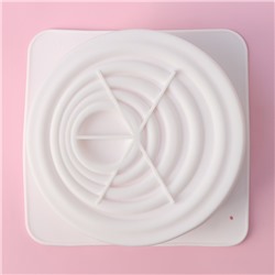 Форма для муссовых десертов и выпечки Доляна «Рябь», силикон, 18×18 см, внутренний размер 16×6.5 см, цвет белый