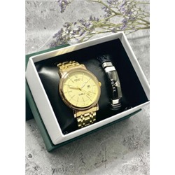 Подарочный набор для мужчины часы и браслет + коробка #22853533