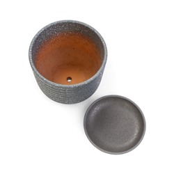 Горшок для цветов «Пряности», 2.9 л, d=19 см, h=16 см, керамический, с поддоном, серый