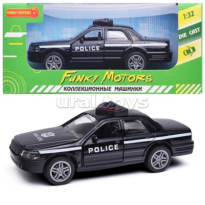 Чёрная инерционная служебная машинка Купе die-cast,1:32, открывающиеся двери