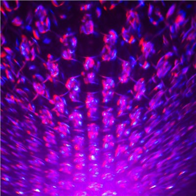 Световой прибор «Волны» 10.5 см, лазер, динамик, пульт ДУ, 5 В, свечение мульти