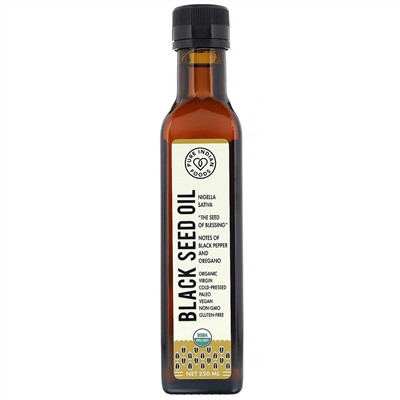 Pure Indian Foods, Органическое масло черного тмина первого холодного отжима, 250 мл