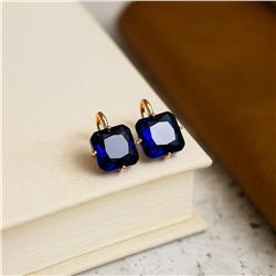 Серьги ювелирная бижутерия коллекция "Дубай" покрытие позолота, вставка: фианит, цвет: синий, арт.007.194