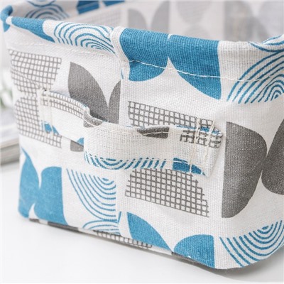 Корзинка для хранения с ручками Доляна «Песок», 23.5×17×12 см, цвет голубой