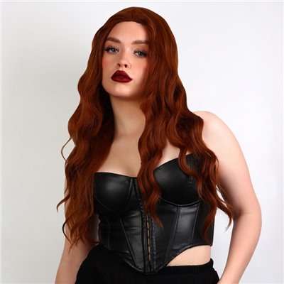 Парик искусственный, имитация кожи, 60 см, 160 г, цвет рыжий