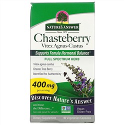 Nature's Answer, Chasteberry, Vitex Agnus-Castus, 400 mg, 90 Vegetarian Capsules
