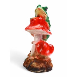 Садовая фигура из гипса «Лягушка на мухоморе» малая, 27 см