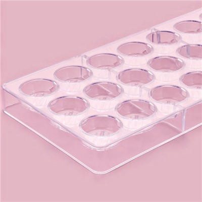 Форма для конфет и шоколада KONFINETTA «Шаффл», 27.5×17.5×2.5 см, 21 ячейка 3×3×1 см, прозрачная