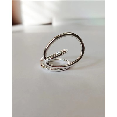 Кольцо с белым серебрением