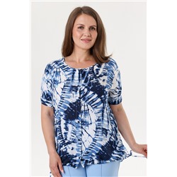 Туника штапель  4103/06/Белый, синий