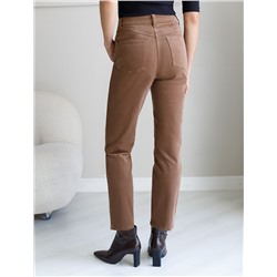 Укороченные эластичные брюки слим из микро вельвета