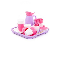Wader Набор детской посуды "Алиса" с подносом на 4 персоны (Pretty Pink)